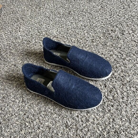 SeaVees Huckberry Stag Slipper Slip On Felted Wool Deck Shoes Blue Mens Size 8 - Picture 2 of 9